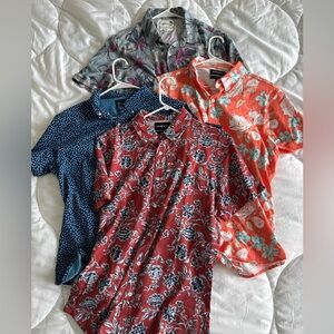 FOUR! Bonobos Jersey Riviera shirts medium slim fit floral Hawaiian